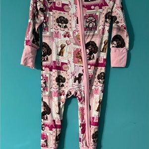 Adorable Pink Puppy Print Kids Zippy